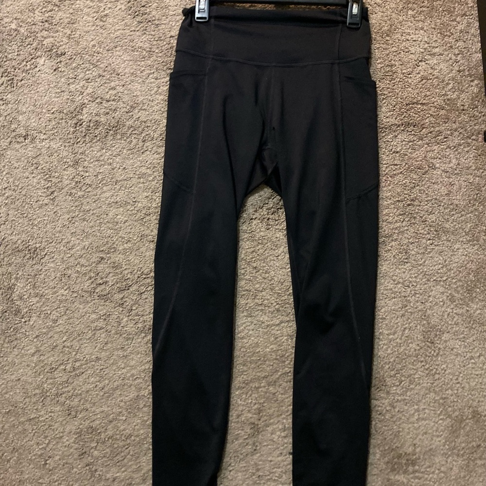 TekGear high waisted black athletic leggings, size medium